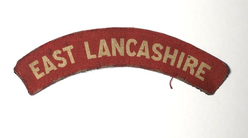 EAST LANCASHIRE printed cloth WW2 shoulder title.