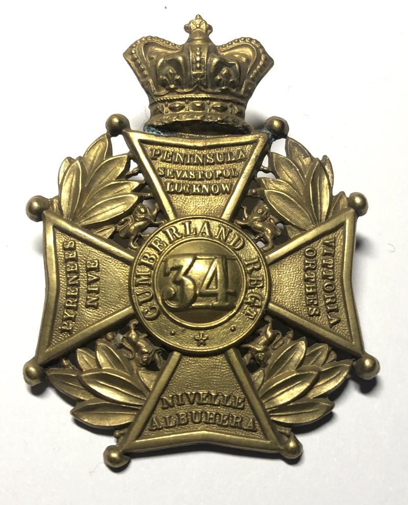 34th (Cumberland) Regiment of Foot, Victorian glengarry badge c.1874-81.
