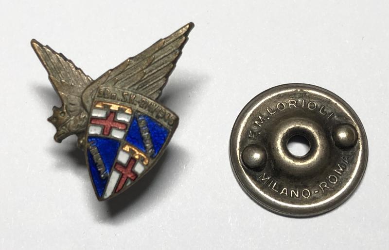 Polish 9th Bolonski Battalion Carpathian Rifles WW2 collar badge by Lorioli .