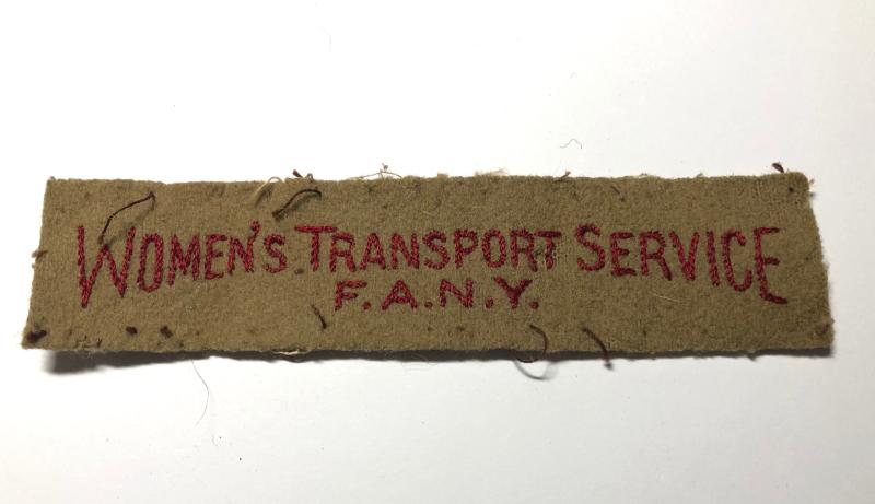 WOMEN'S TRANSPORT SERVICE / F.A.N.Y. WW2 shoulder title.
