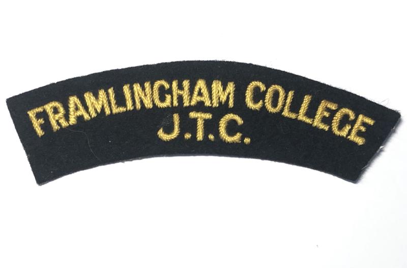 FRAMLINGHAM COLLEGE / JTC  Norfolk cloth shoulder title c. 1940-48.