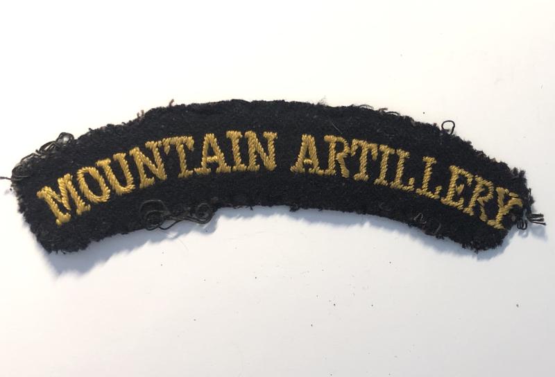 MOUNTAIN ARTILLERY WW2 cloth shoulder title.