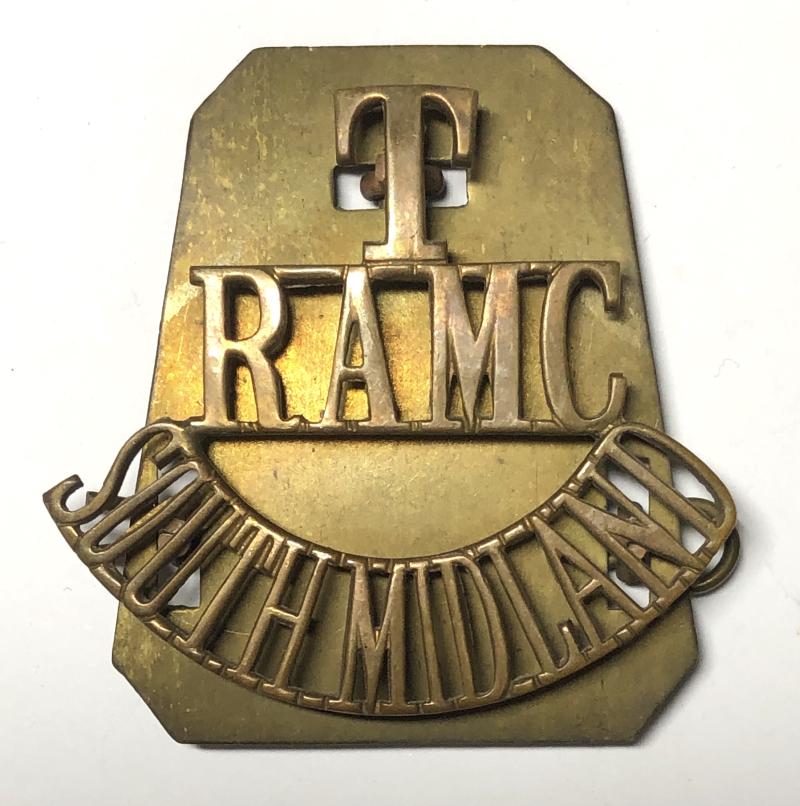 T / RAMC / SOUTH MIDLAND WW1 shoulder title.