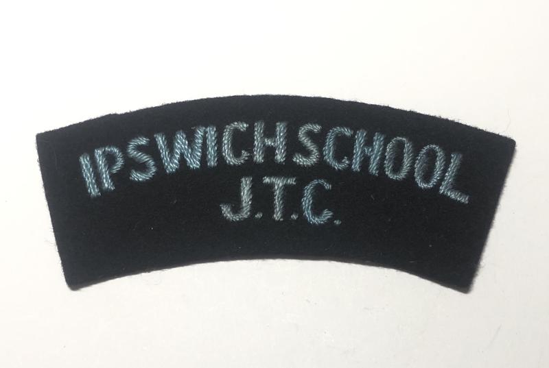 IPSWICH SCHOOL / JTC , Suffolk cloth shoulder title c. 1940-48.