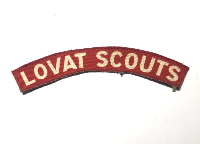 LOVAT SCOUTS WW2 printed shoulder title.