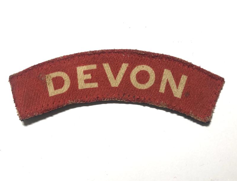 DEVON WW2 Devonshire Regiment printed shoulder title.