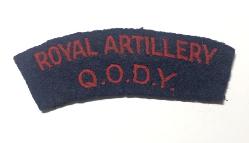 ROYAL ARTILLERY / Q.O.D.Y. cloth Dorset shoulder title.