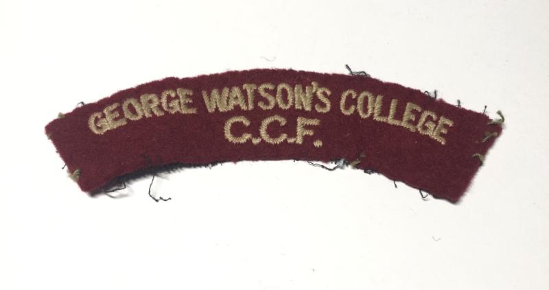 GEORGE WATSON'S COLLEGE CCF Scottish cloth shoulder title.