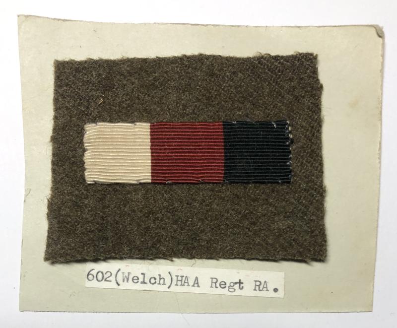 602 (Welch) HAA Regiment Royal Artillery formation sigm c. 1947-54.