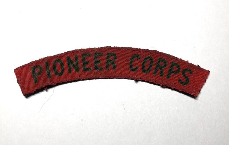 PIONEER CORPS WW2 printed shoulder title.