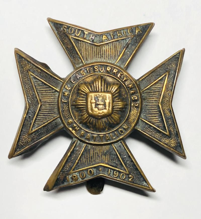 6th Bn. East Surrey Regiment cap badge circa 1908-15.