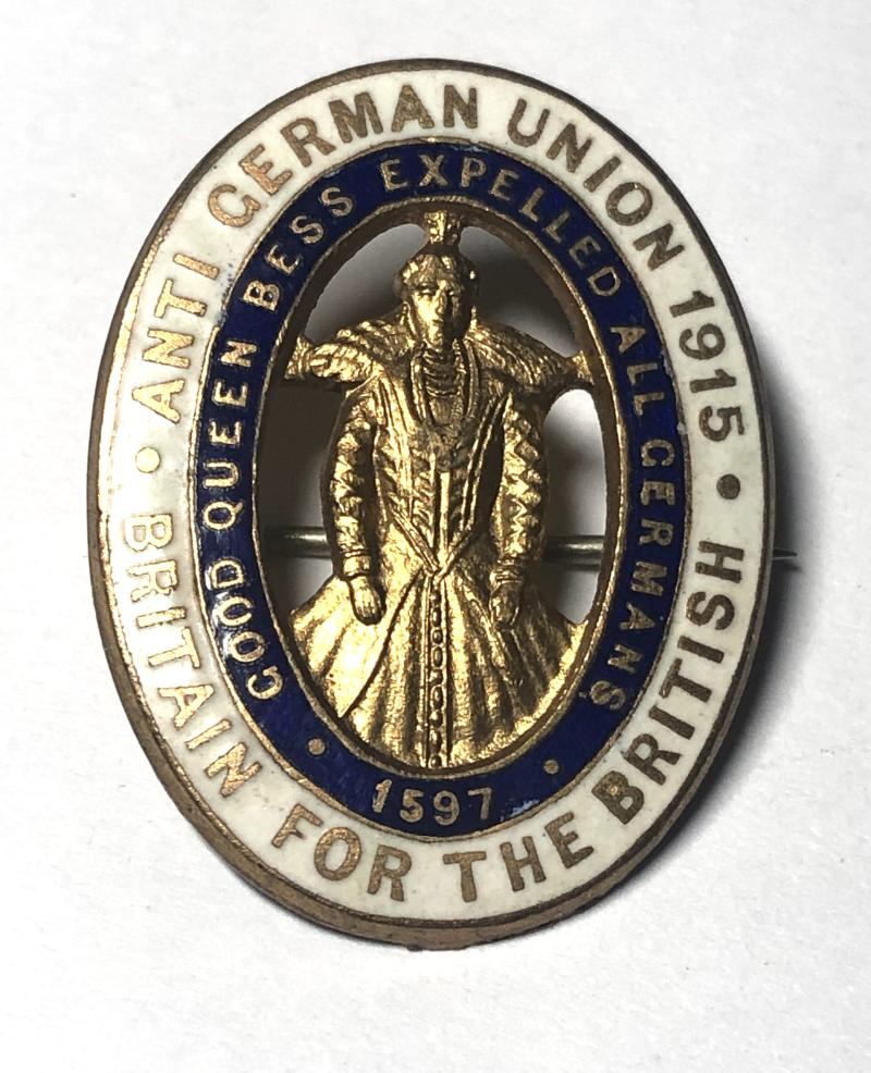 WW1 Anti German Union 1915 Britain for the British patriotic badge