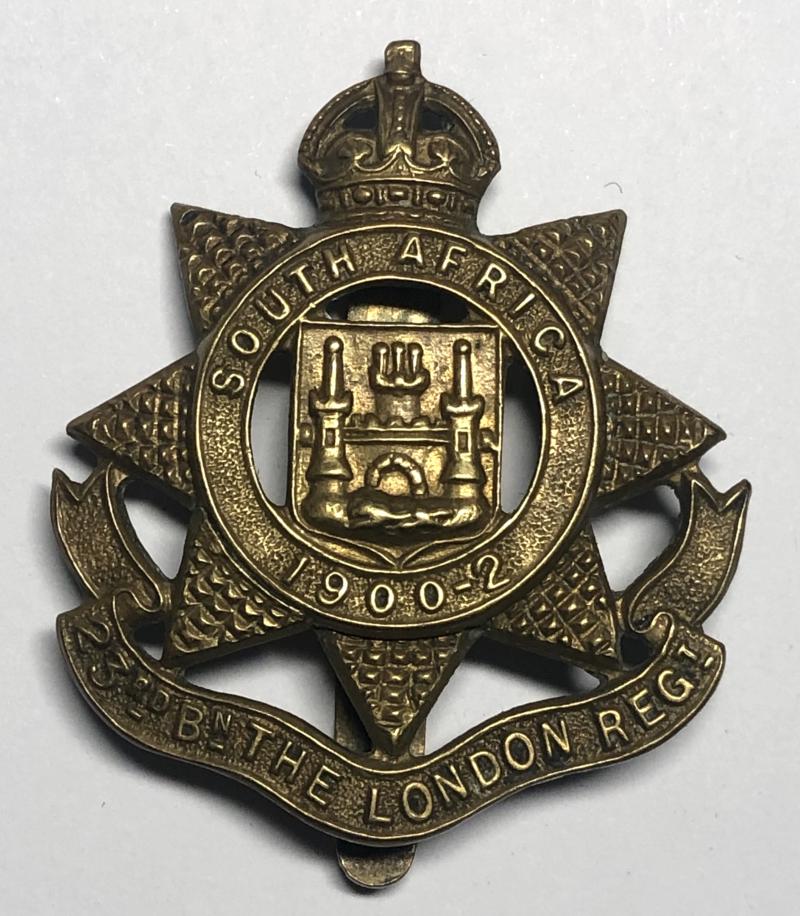 23rd London Regiment WW1 brass economy cap badge c. 1916-18.