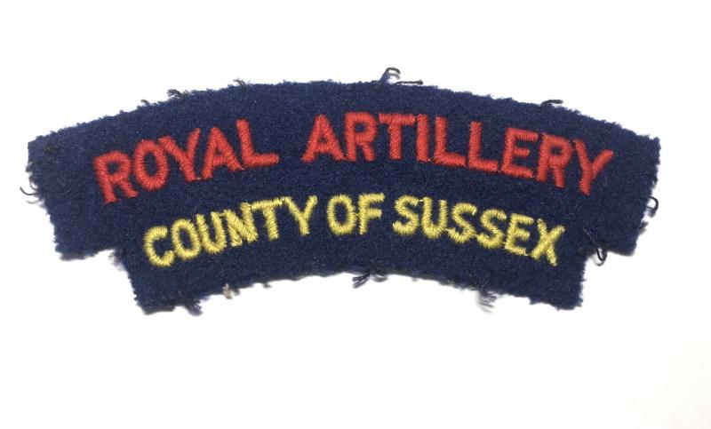 257th (County of Sussex) Field Regiment Royal Artillery shoulder title.