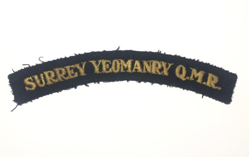 298th Field Regt. Royal Artillery (SURREY YEOMANRY Q.M.R.) shoulder title.