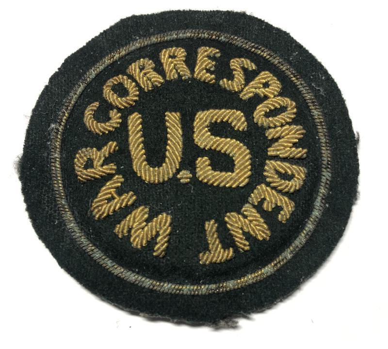 WW2 Period US War Correspondent Bullion Cap Badge.