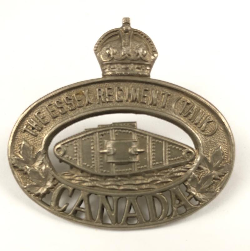 Essex Regiment (Tank) Canadian post 1938 WW2 cap badge.