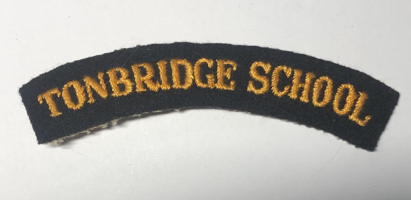 TONBRIDGE SCHOOL Kent shoulder title.