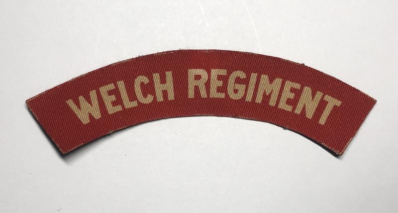 WELCH REGIMENT WW2 printed infantry shoulder title