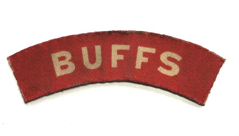 BUFFS WW2 Royal East Kent Regiment printed infantry shoulder title.