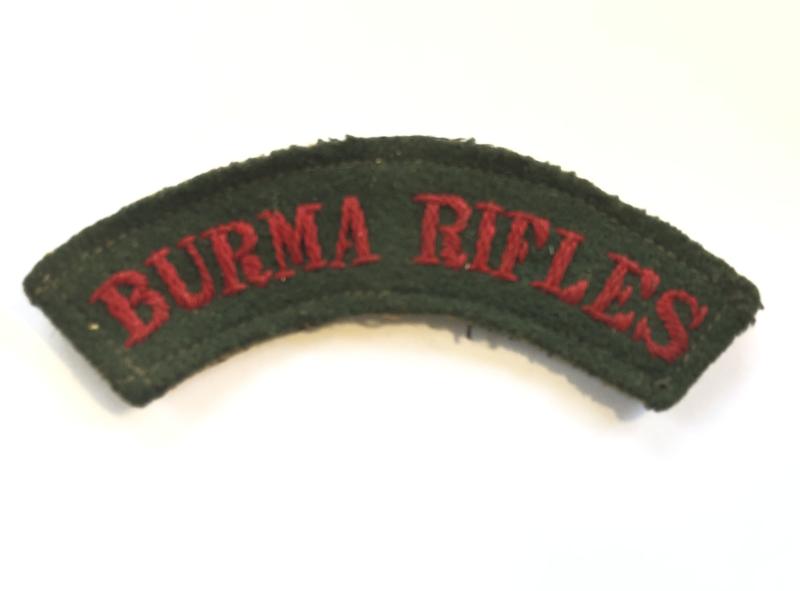 BURMA RIFLES WW2 shoulder title.