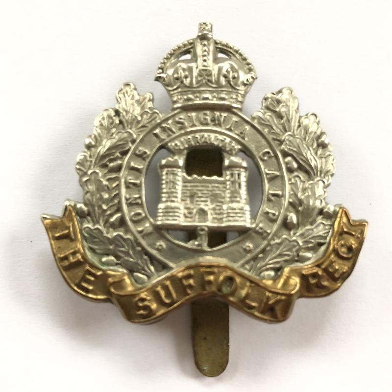 Suffolk Regiment Edwardian two tower cap badge c. 1901-02