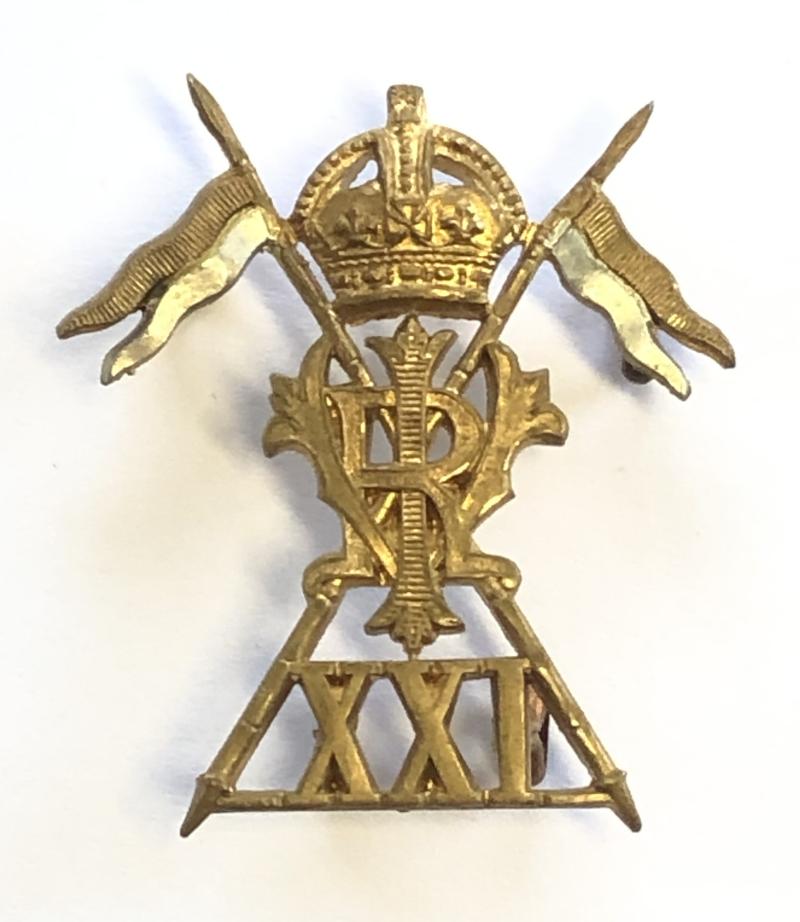 21st (Empress of India's) Lancers Edwardian cap badge.