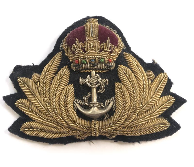 Royal Navy WW2 Officer's bullion cap badge,