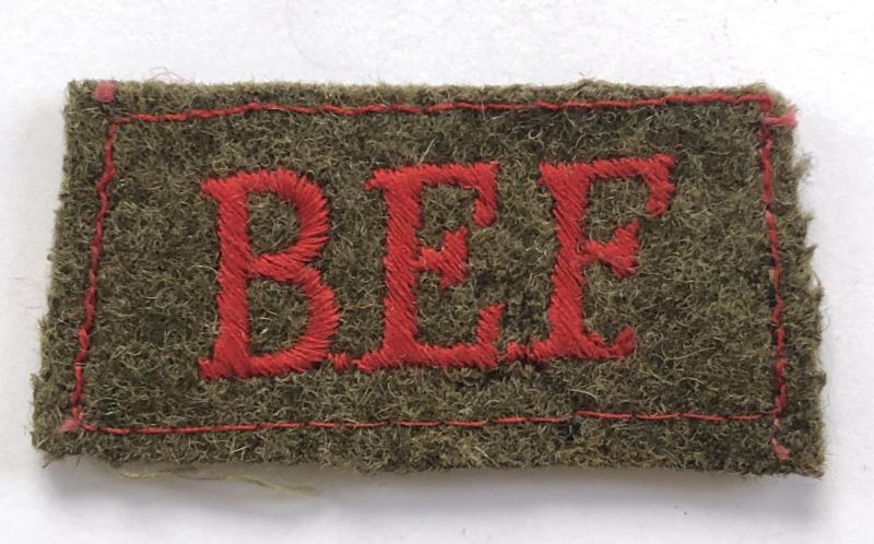 British Expeditionary Force early WW2 BEF slip-on shoulder title.