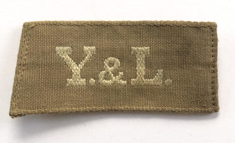 York & Lancaster Regiment WW1 slip-on shoulder title.