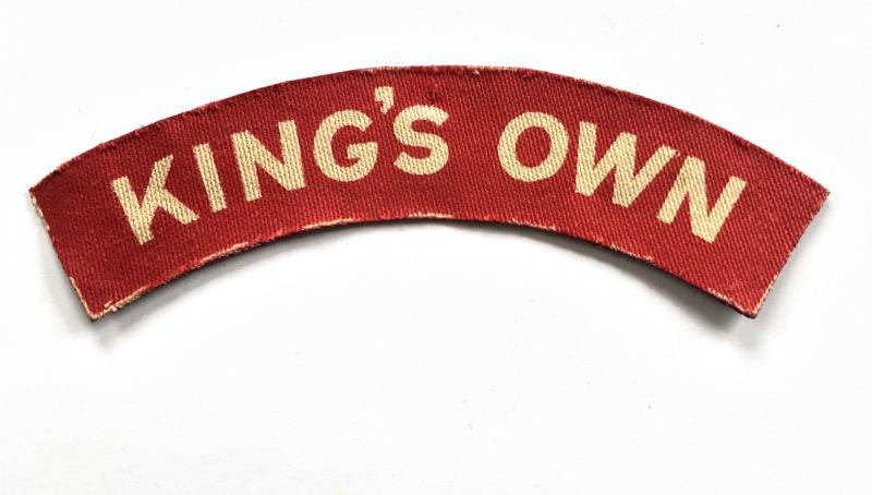 KING'S OWN WW2 printed infantry shoulder title