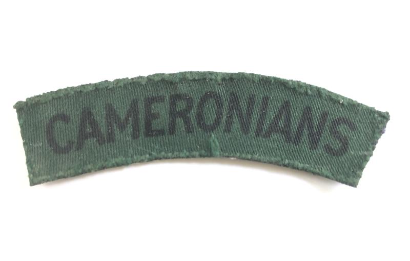CAMERONIANS WW2 Scottish Rifles printed shoulder title