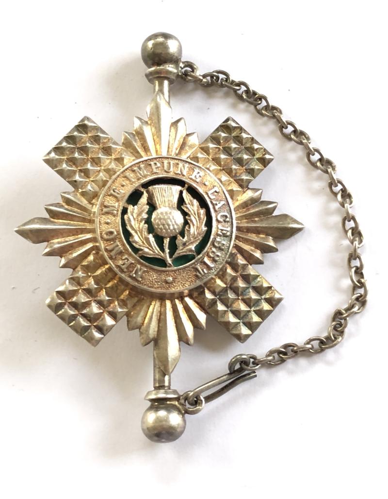 Scots Guards HM Birmingham 1966 HM silver pipers kilt pin by Frederick Narborough