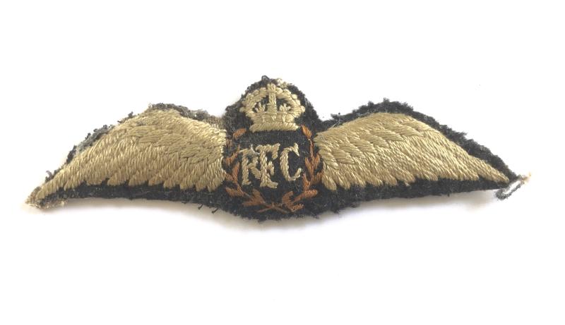 RFC WW2 cloth pilot wings as worn by Home Guards etc.