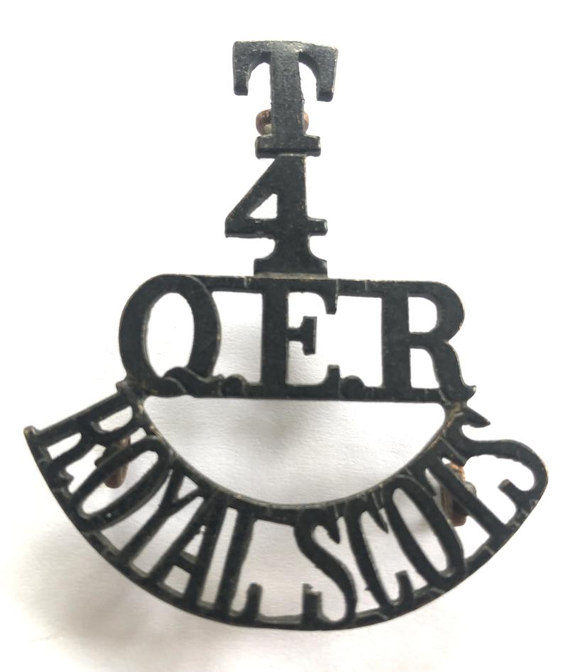 T / 4 / QER / ROYAL SCOTS Scottish shoulder title c. 1908-21.