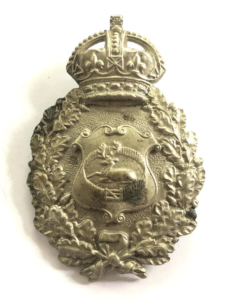 Derbyshire Constabulary early post 1902 helmet plate.