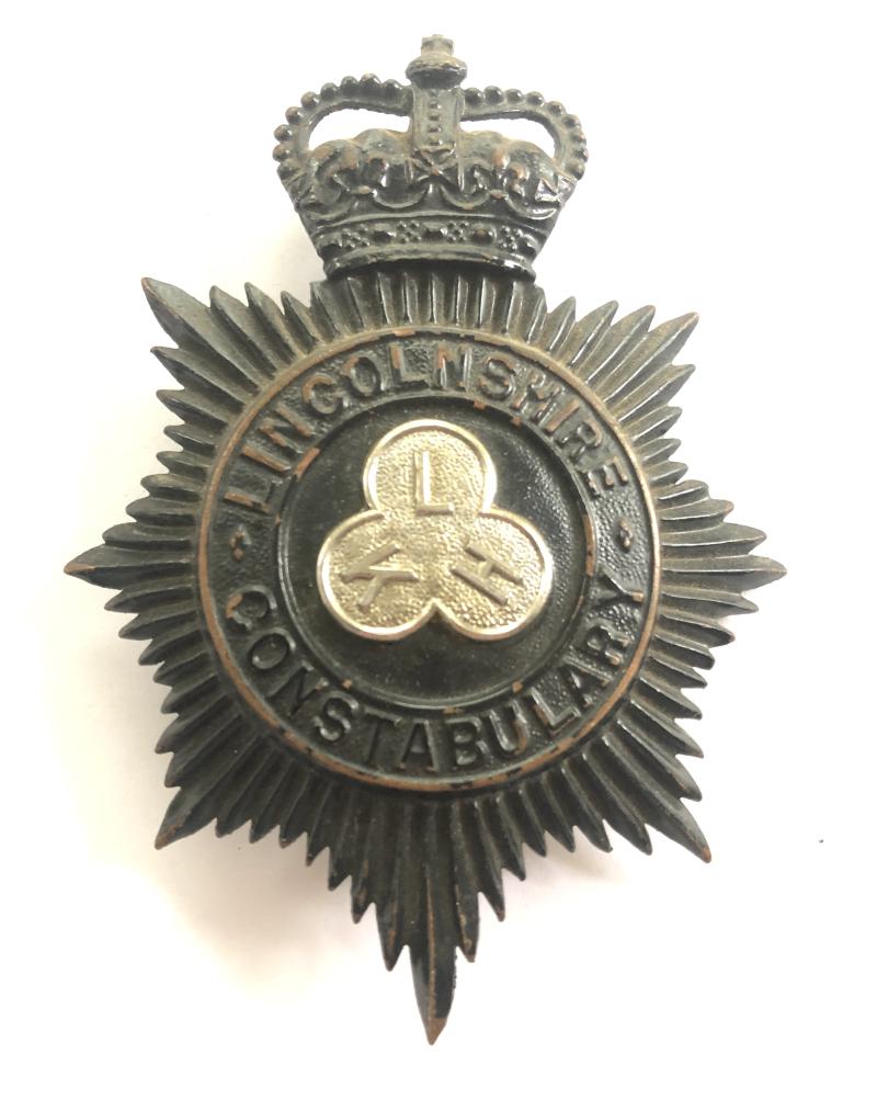 Lincolnshire Constabulary early post 1953 night helmet plate.police