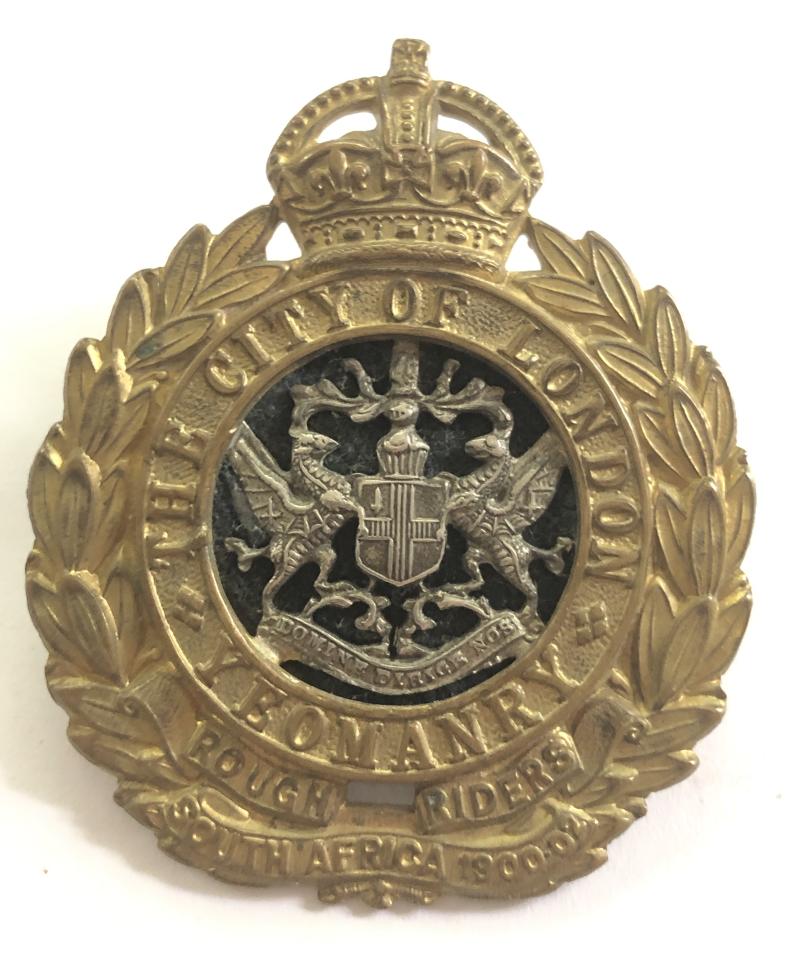City of London Yeomanry Rough Riders post 1908 cap badge.