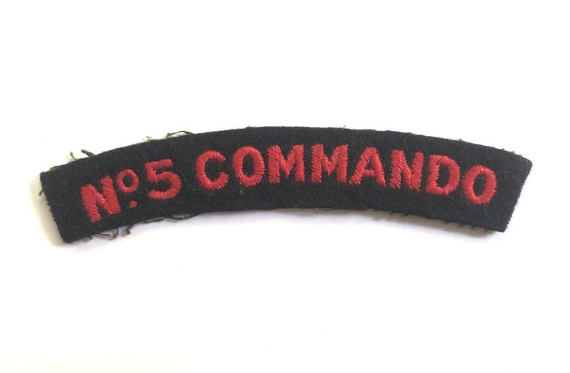 No. 5 COMMANDO WW2 cloth shoulder title.