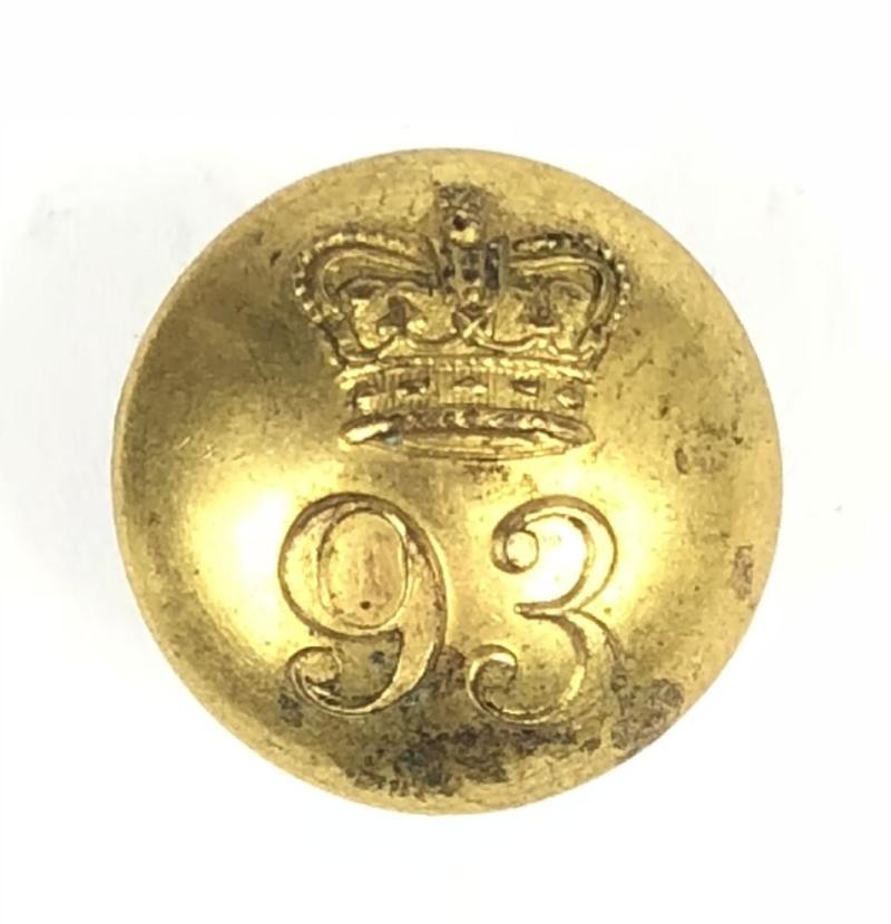 93rd (Sutherland) Highlanders Scottish Officer’s coatee button c. 1840-55.