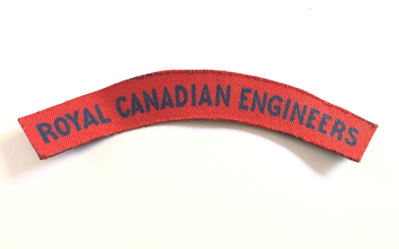ROYAL CANADIAN ENGINEERS WW2 printed cloth shoulder title.