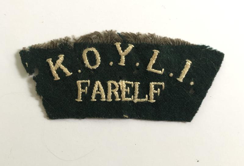 K.O.Y.L.I. / FARELF 1950's Malaya Kings Own Yorkshire Light Infantry shoulder title.