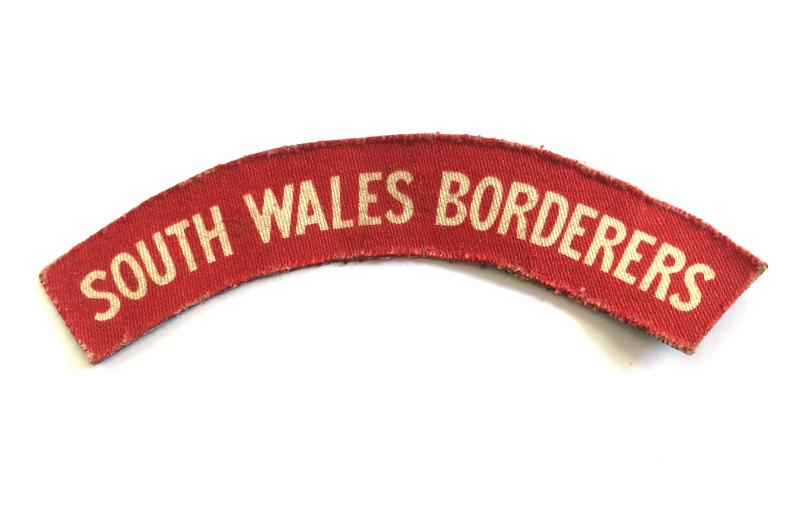 SOUTH WALES BORDERERS WW2 printed Welsh infantry shoulder title c. 1943-45.