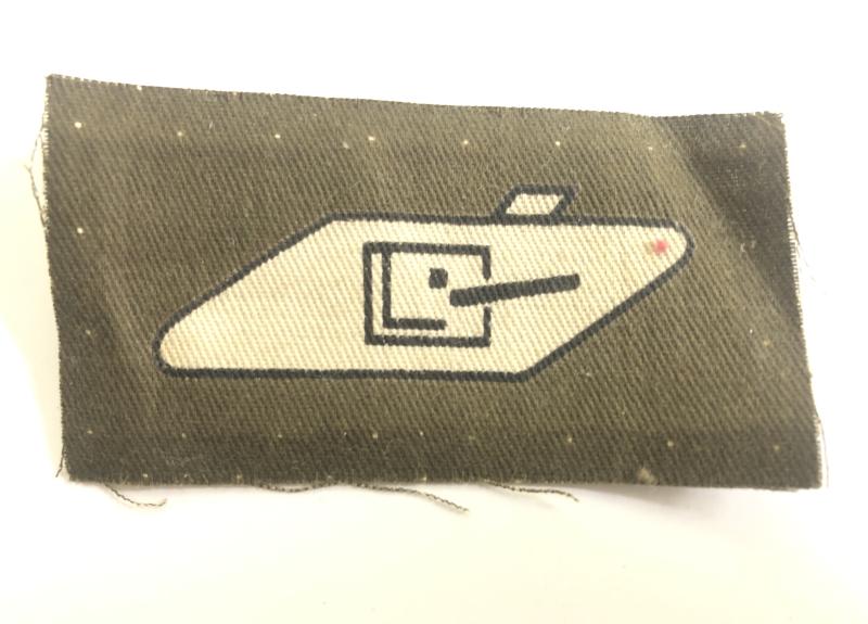 Royal Tank Regiment WW2 printed arm badge c. 1942-45.