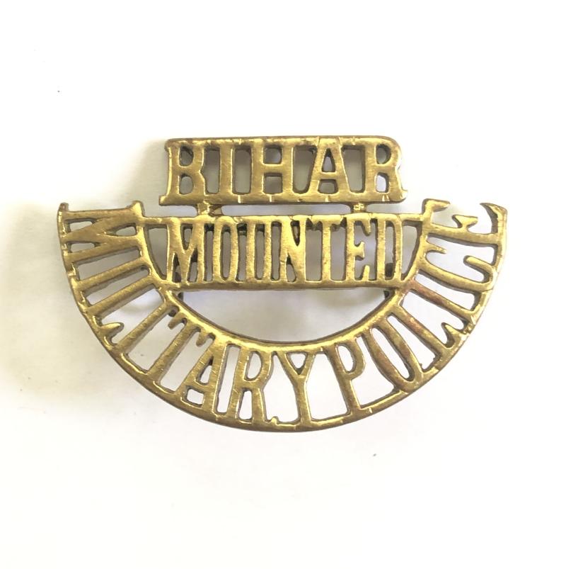BIHAR MOUNTED MILITARY POLICE brass shoulder title.