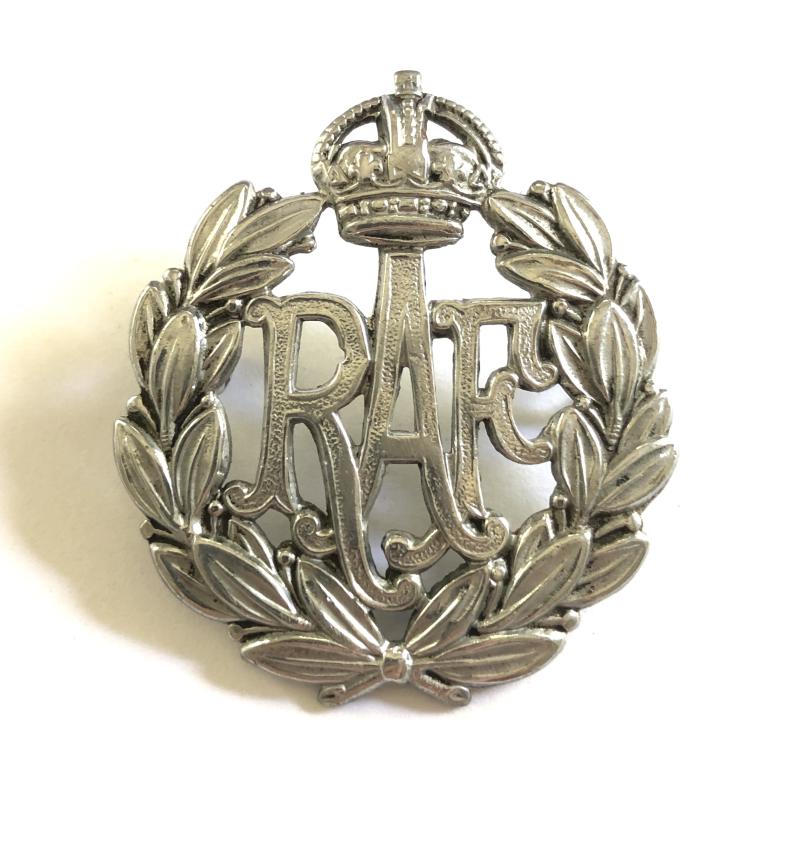 Royal Air Force RAF chrome cap badge.