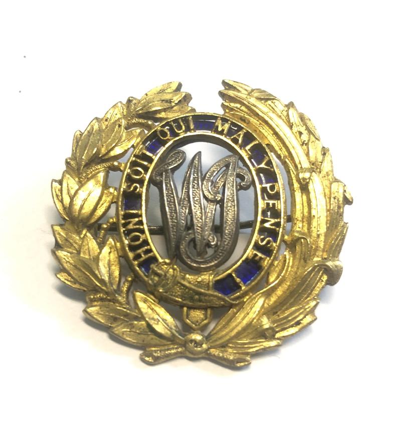 West India Regiment Officer’s white helmet pagri badge,
