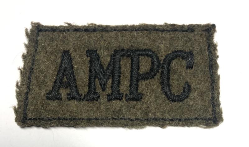 Auxiliary Military Pioneer Corps early WW2 slip-on shoulder title. c. 1939-40.